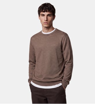 Pull Teriron droit laine mérinos responsable - Galeries Lafayette - Beige sable