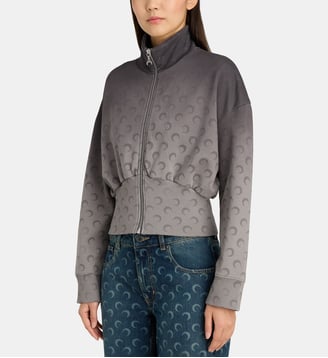 Sweat zippé Moon faded coton Marine Serre