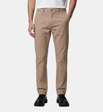 Pantalon Chino droit en coton stretch - Galeries Lafayette - Beige alisson