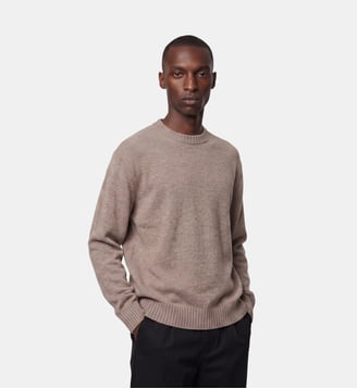 Pull Leavy col rond laine mélangée - Galeries Lafayette - Beige grès