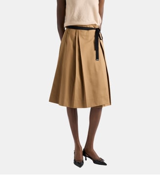 Jupe midi en gabardine Prada