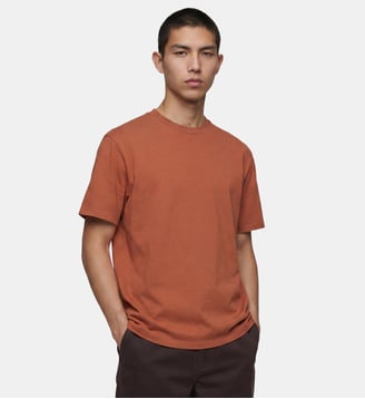 T-shirt boxy Loose C coton bio - Galeries Lafayette - Marron écureuil