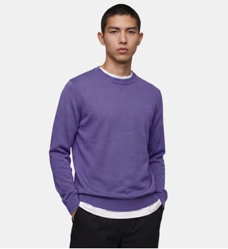 Pull Terimok droit en laine mérinos - Galeries Lafayette - Bleu nuit