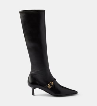 Bottes en cuir nappa stretch à bout pointu Prada