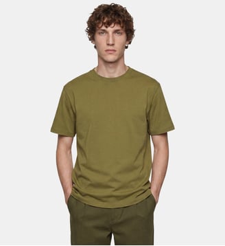 T-shirt boxy Loose C coton bio - Galeries Lafayette - Kaki matcha
