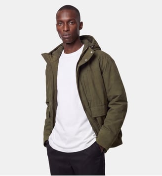 Blouson Ranorak droit en coton mélangé - Galeries Lafayette - Kaki olive