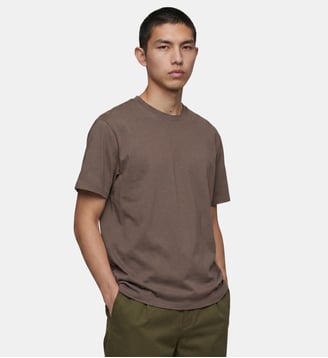 T-shirt boxy Loose C coton bio - Galeries Lafayette - Marron gris