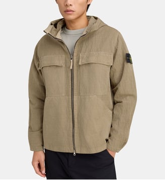 Veste zippée et froissée à capuche Stone Island