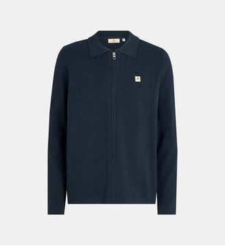 Gilet cardigan Milano zippé à col montant - Serge Blanco - Bleu marine