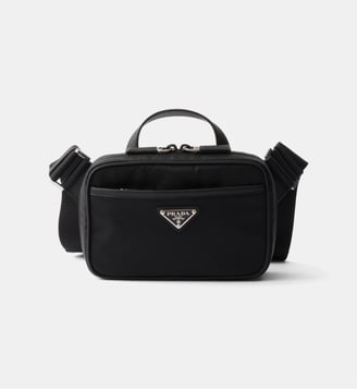Sac porté épaule en Re-Nylon et cuir Saffiano Prada