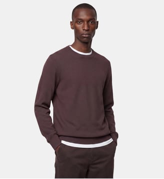 Pull droit uni Tonron nid d'abeille coton bio - Galeries Lafayette - Marron cafe