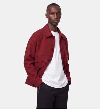 Blouson ample Toolson en laine mélangée - Galeries Lafayette - Rouge marron