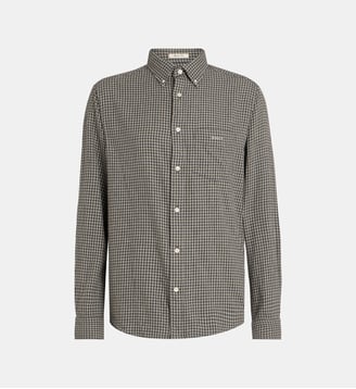 Chemise droite en flanelle à col américain - Gant - Gris foncé