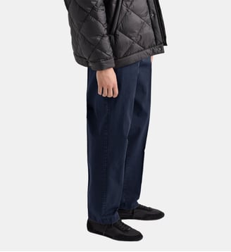Pantalon droit en coton teint en pièce Prada