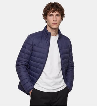 Doudoune légère droite Lalight matelassée - Galeries Lafayette - Bleu marine