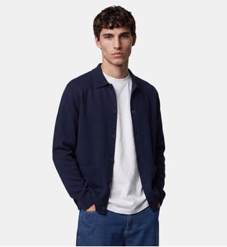 Gilet droit Tilano laine - Galeries Lafayette - Bleu marine
