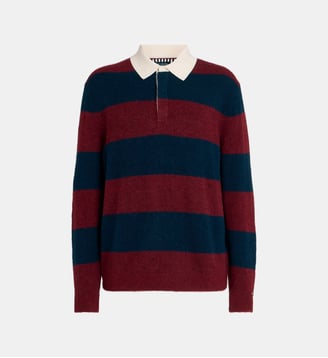 Pull rugby NY - Tommy Hilfiger - Bleu marine et rouge