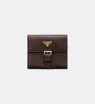 Petit portefeuille en cuir nappa Prada