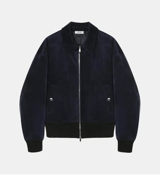 Blouson en velours ras - System Studio - Dark navy