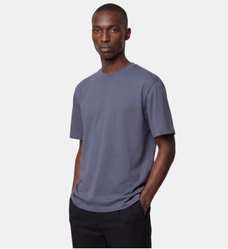 T-shirt boxy Loose C coton bio - Galeries Lafayette - Bleu nuit