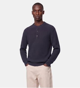 Pull Sullis en coton bio - Galeries Lafayette - Bleu marine