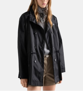 Veste imperméable croisée - Prada - Noir