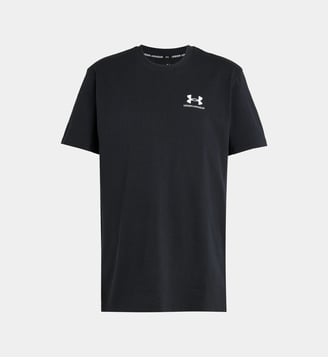 T-shirt droit logo en coton mélangé - Under Armour - Noir et blanc