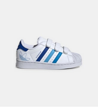 Baskets basses Superstar CF C en cuir - Adidas Originals - Blanc et bleu