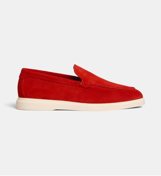 Mocassins sport Isaiah en croûte de cuir - Comptoir GL - Rouge