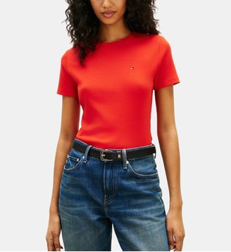 T-shirt slim coton - Tommy Hilfiger - Rouge