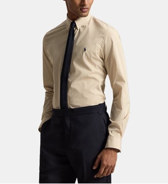 Chemise custom fit à rayures en coton - Polo Ralph Lauren - Camel