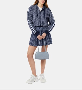 Sweat zippé à capuche monogrammé - Lacoste - Bleu et blanc