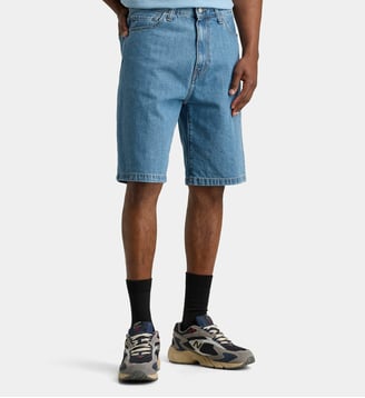 Short droit long Landon en denim de coton - Carhartt WIP - Bleu jean