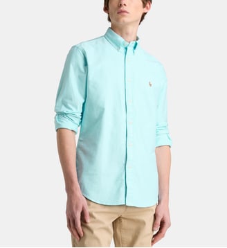 Chemise slim en coton oxford - Polo Ralph Lauren - Bleu turquoise