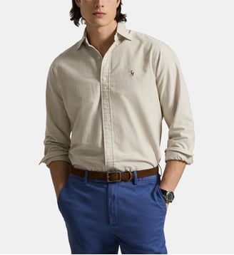 Chemise slim en coton oxford - Polo Ralph Lauren - Beige sable