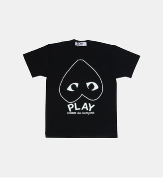 T-shirt droit coton signature cœur inversé unisexe - Comme des Garçons PLAY - Noir