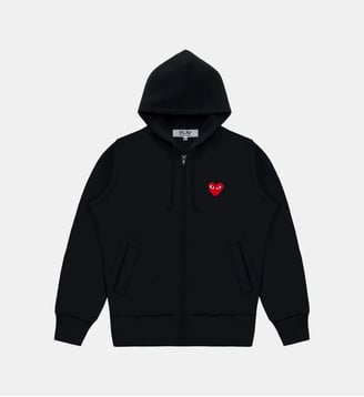 Sweat droit zippé molleton capuche - Comme des Garçons PLAY - Noir