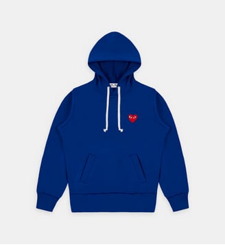 Sweat droit molleton logo cœur unisexe - Comme des Garçons PLAY - Bleu foncé