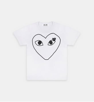 T-shirt droit coton logo cœur unisexe - Comme des Garçons PLAY - Blanc