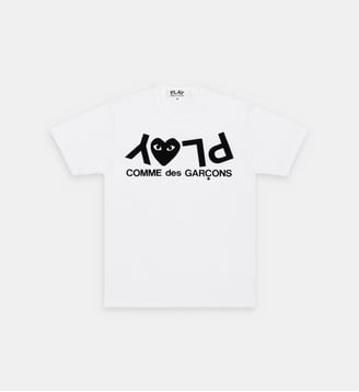 T-shirt droit coton signature et cœur unisexe - Comme des Garçons PLAY - Blanc