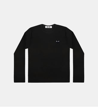 T-shirt droit coton manches longues logo cœur unisexe - Comme des Garçons PLAY - Noir