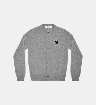 Gilet court droit en laine unisexe - Comme des Garçons PLAY - Gris clair