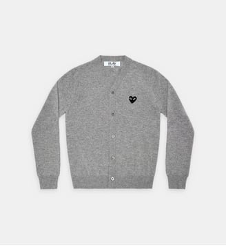 Cardigan droit en laine unisexe - Comme des Garçons PLAY - Gris clair