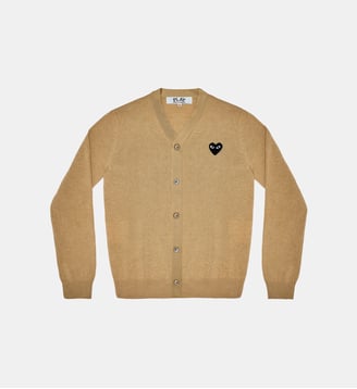Cardigan droit en laine unisexe - Comme des Garçons PLAY - Camel