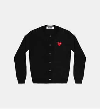 Cardigan droit en laine unisexe - Comme des Garçons PLAY - Noir