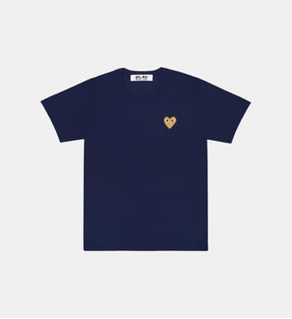 T-shirt droit coton logo cœur unisexe coton - Comme des Garçons PLAY - Bleu marine