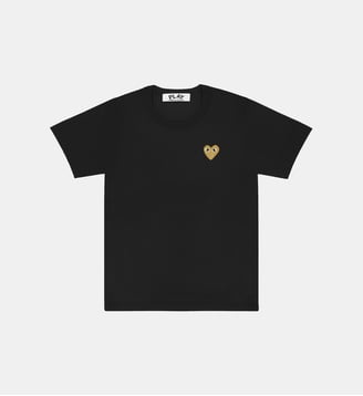 T-shirt droit coton logo cœur unisexe coton - Comme des Garçons PLAY - Noir et doré