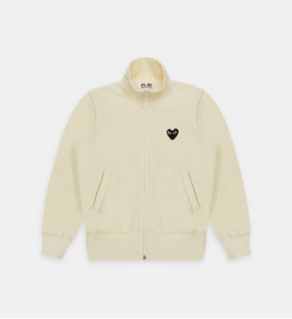 Sweat droit molleton zippé en coton - Comme des Garçons PLAY - Ivoire