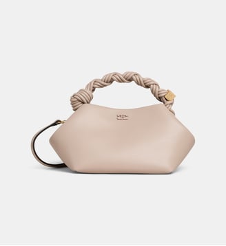Sac à main Bou lisse - Ganni - Beige gris