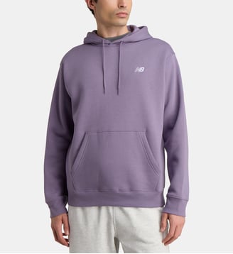 Hoodie signature en coton molletonné mélangé - New Balance - Mauve